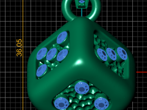GOLD DICE DIAMOND PENDANT 3D PRINTABLE MODEL 3D प्रिंट मॉडल