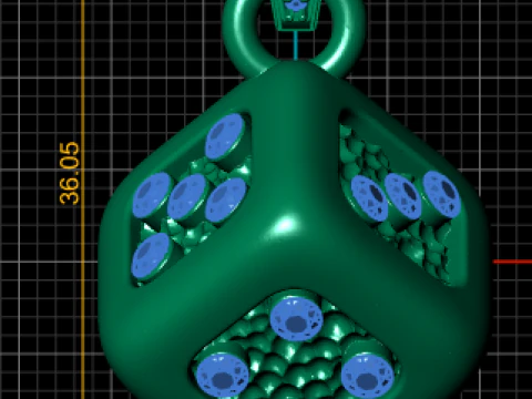 GOLD DICE DIAMOND PENDANT 3D PRINTABLE MODEL 3D Print Model