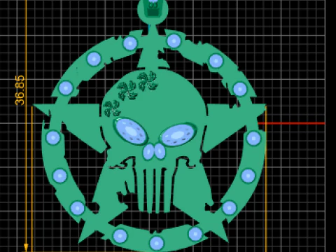 SKULL FACE BADGE PENDANT 3D PRINTABLE MODEL 3D Print Model