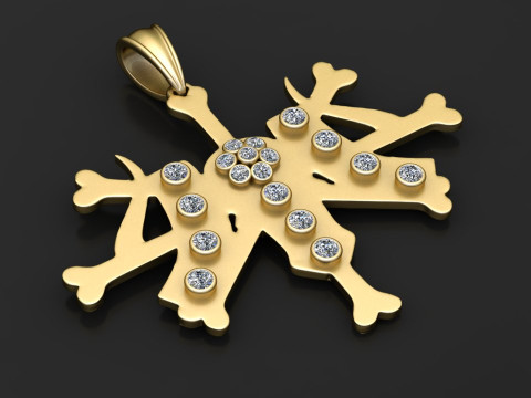 CHRISTMAS SNOWFLAKE PENDANT 3D PRINTABLE MODEL 3D प्रिंट मॉडल