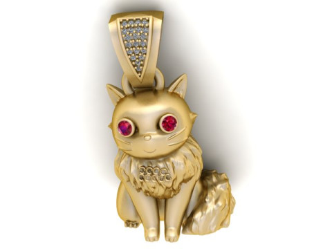 Cute cat PENDANT 3D PRINTABLE MODEL Modello di stampa 3D