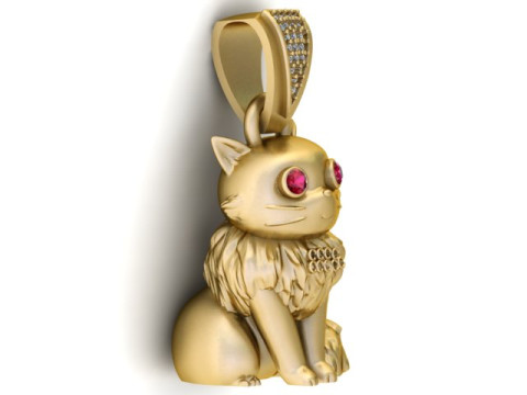 Cute cat PENDANT 3D PRINTABLE MODEL 3Dプリントモデル