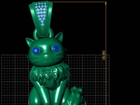 Cute cat PENDANT 3D PRINTABLE MODEL 3Dプリントモデル