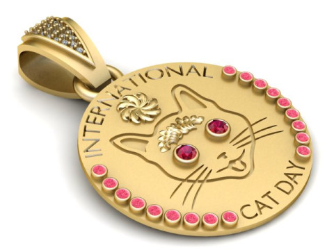 Cat coin PENDANT 3D PRINTABLE MODEL 3Dプリントモデル