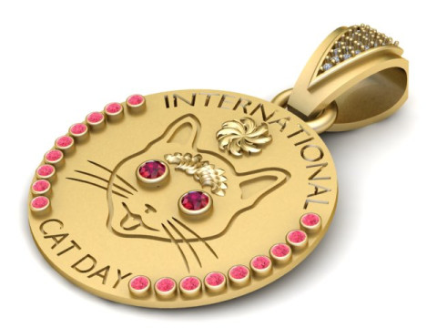 Cat coin PENDANT 3D PRINTABLE MODEL 3Dプリントモデル