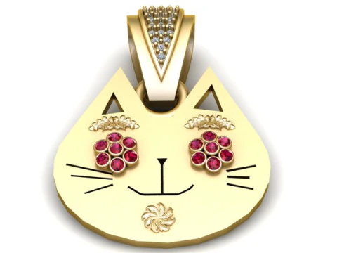 Happy cat ENDANT 3D PRINTABLE MODEL 3D Print Model