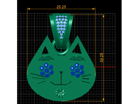 Happy cat ENDANT 3D PRINTABLE MODEL 3D Print Model