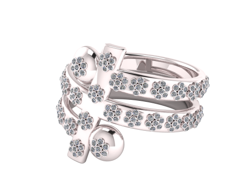 STYLISH DIAMOND RING 3D PRINTABLE MODEL 3D 打印模型