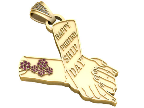 HAPPY FRIENDSHIP DAY PENDANT 3D PRINTABLE MODEL Modèles 3D en vedette