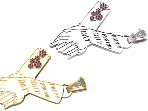 HAPPY FRIENDSHIP DAY PENDANT 3D PRINTABLE MODEL 3D Druckmodell