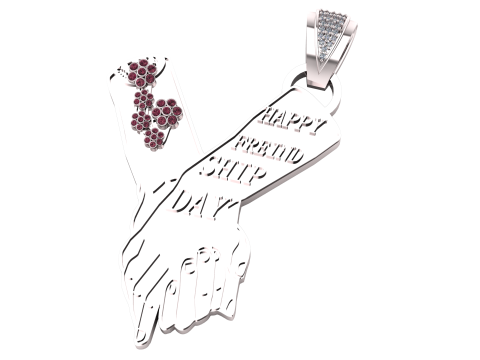 HAPPY FRIENDSHIP DAY PENDANT 3D PRINTABLE MODEL 3D Druckmodell