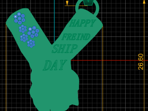 HAPPY FRIENDSHIP DAY PENDANT 3D PRINTABLE MODEL 3D Druckmodell