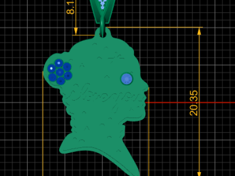 I LOVE U WORD FACE PENDANT 3D PRINTABLE MODEL Modelo de Impressão 3D