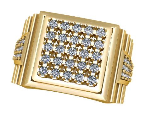 &Eacute;L&Eacute;GANTE BAGUE HIP HOP MOD&Egrave;LE IMPRIMABLE 3D Modèles 3D en vedette