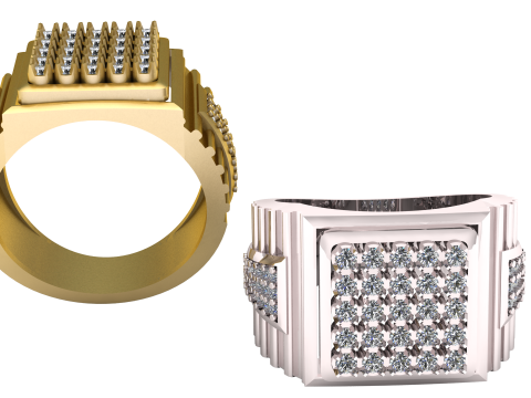 ELEGANT HIP HOP RING 3D PRINTABLE MODEL 3D Print Model