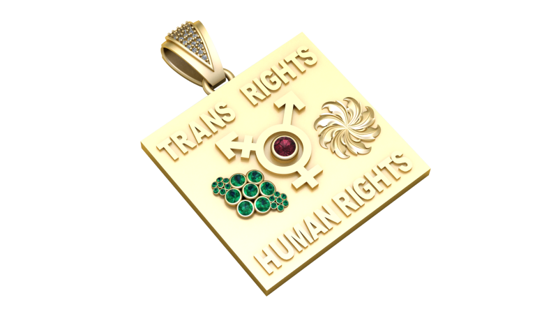 HUMAN RIGHTS CARD PENDANT 3D PRINTABLE MODEL Model do druku 3D .c4d .max .obj .3ds .fbx .stl .blend