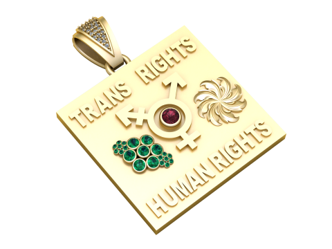 HUMAN RIGHTS CARD PENDANT 3D PRINTABLE MODEL 3D Print Model