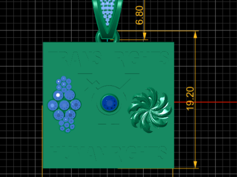 HUMAN RIGHTS CARD PENDANT 3D PRINTABLE MODEL Model do druku 3D