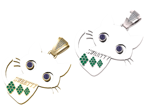 SWEETTY CAT ANIMAL PENDANT 3D PRINTABLE MODEL 3D-Druckmodell