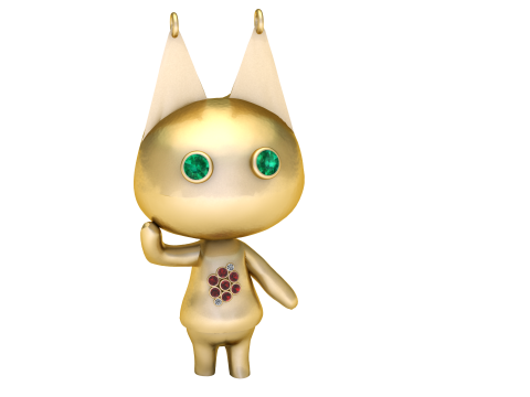 GOLDEN CAT ANIMAL PENDANT 3D PRINTABLE MODEL Modelo de Impressão 3D