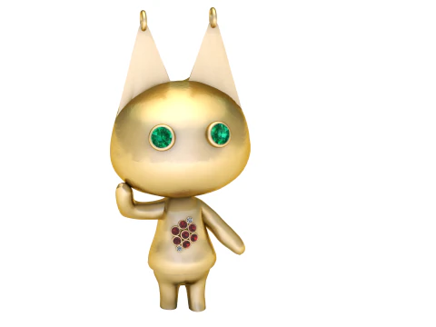 GOLDENER KATZEN-TIERANH&Auml;NGER 3D-DRUCKBARES MODELL 3D Druckmodell