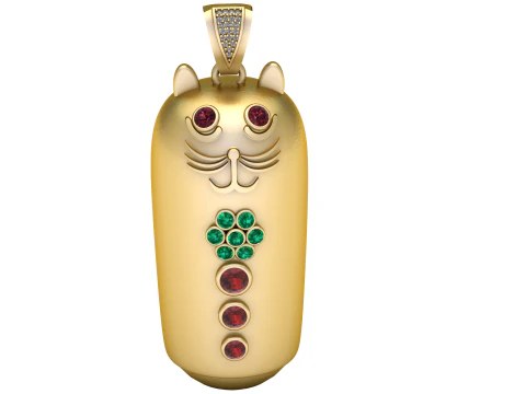 ユニークな形状の猫ペンダント 3D 印刷可能モデル 3Dプリントモデル