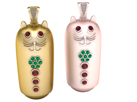 UNIQUE SHAPE CAT PENDANT 3D PRINTABLE MODEL 3D Print Model
