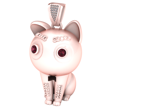 LUXURY GOLD CAT PENDANT 3D PRINTABLE MODEL Modèles 3D en vedette