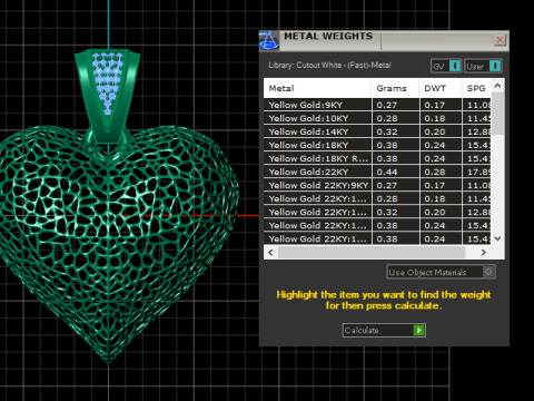 GOLDEN DIAMOND HEART PENDANT 3D PRINTABLE MODEL 3D Принт Модель