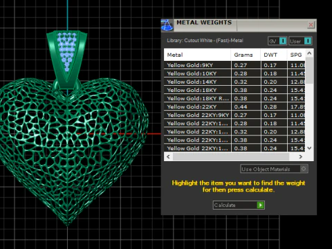 GOLDEN DIAMOND HEART PENDANT 3D PRINTABLE MODEL 3D Print Model