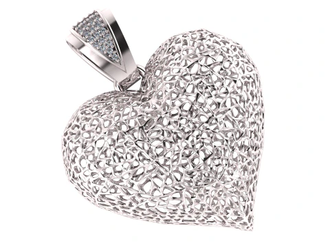 GOLDEN DIAMOND HEART PENDANT 3D PRINTABLE MODEL 3D Print Model