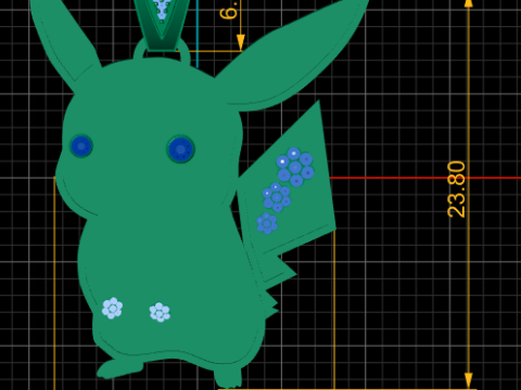 POKEMON CHARACTER PENDANT 3D PRINTABLE MODEL 3Dプリントモデル