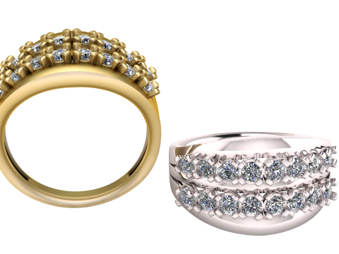 DOUBLE LAYERS DIAMOND RING 3D PRINTABLE MODEL 3Dプリントモデル