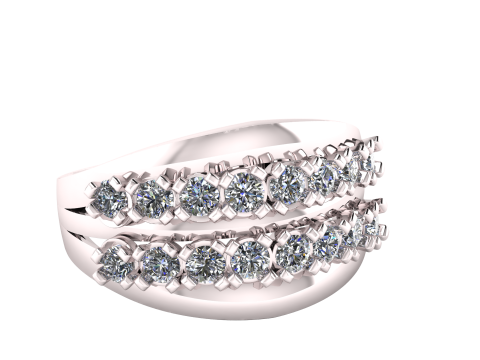 DOUBLE LAYERS DIAMOND RING 3D PRINTABLE MODEL 3Dプリントモデル