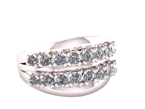 DOUBLE LAYERS DIAMOND RING 3D PRINTABLE MODEL 3D Print Model