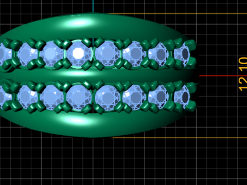 DOUBLE LAYERS DIAMOND RING 3D PRINTABLE MODEL 3Dプリントモデル