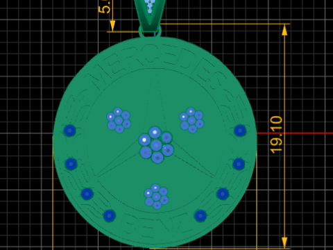 MERCEDES BENZ LOGO PENDANT 3D PRINTABLE MODEL Modelo de impresión 3D