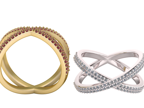 FANTASY RUBY RING 3D PRINTABLE MODEL Modèles 3D en vedette