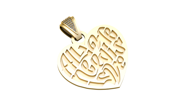 UNIQUE DESIGN HEART PENDANT 3D PRINTABLE MODEL 3Dプリントモデル .c4d .max .obj .3ds .fbx .stl .blend 