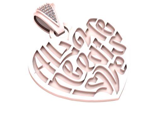 UNIQUE DESIGN HEART PENDANT 3D PRINTABLE MODEL 3Dプリントモデル