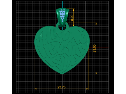 UNIQUE DESIGN HEART PENDANT 3D PRINTABLE MODEL 3Dプリントモデル