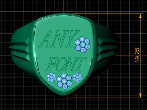 ANY FONT WORD RING 3D PRINTABLE MODEL 3D Принт Модель