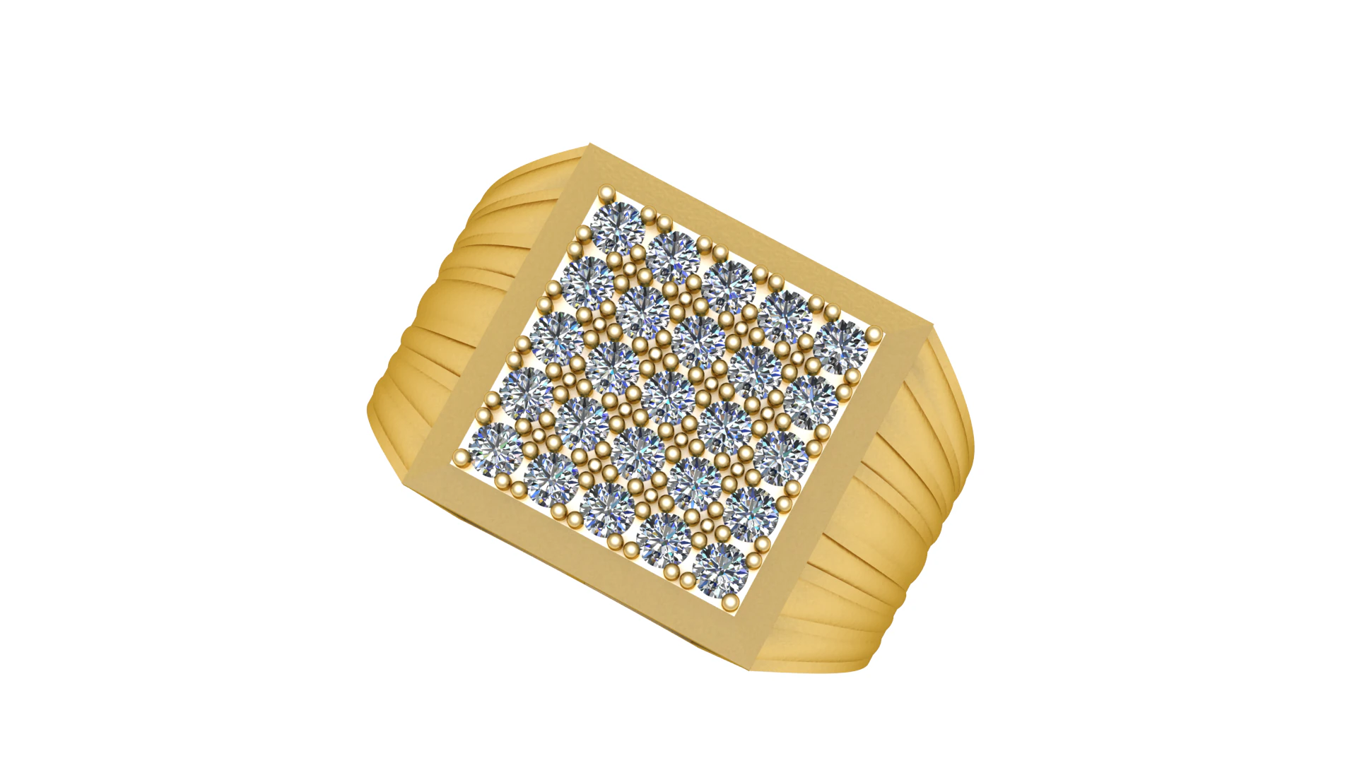 HIP HOP PRECIOUS RING 3D PRINTABLE MODEL 3D Print Model .c4d .max .obj .3ds .fbx .stl .blend 
