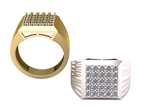 HIP HOP PRECIOUS RING 3D PRINTABLE MODEL 3D Print Model