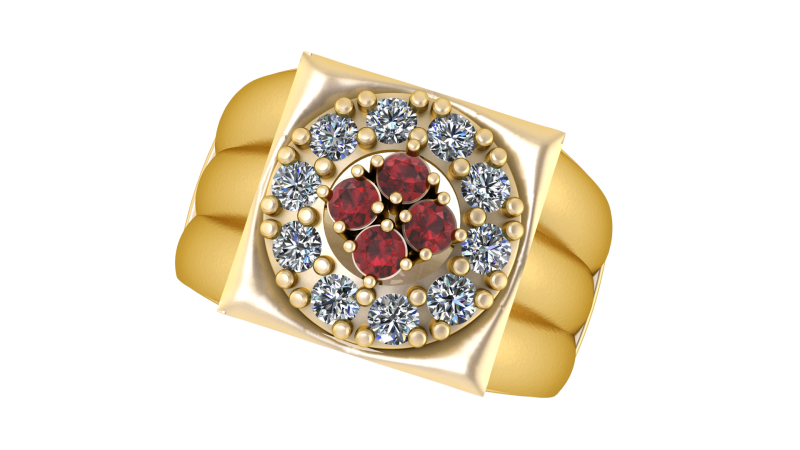ANTIQUE RUBY WEDDING RING 3D PRINTABLE MODEL 3Dプリントモデル .c4d .max .obj .3ds .fbx .stl .blend 