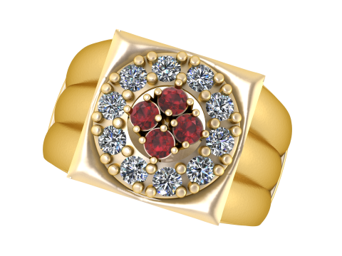 ANTIQUE RUBY WEDDING RING 3D PRINTABLE MODEL 3D-Druckmodell