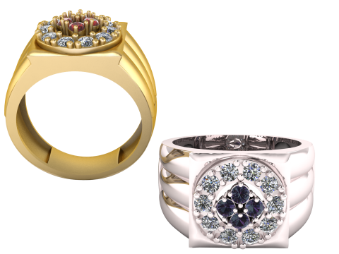ANTIQUE RUBY WEDDING RING 3D PRINTABLE MODEL 3Dプリントモデル