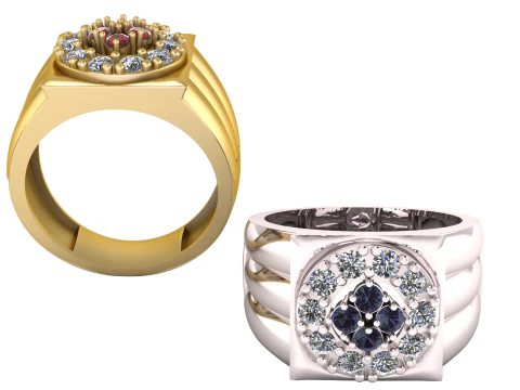 ANTIQUE RUBY WEDDING RING 3D PRINTABLE MODEL 3D Print Model