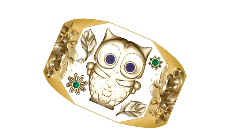 OWL BIRD DESIGN RING 3D PRINTABLE MODEL 3D Принт Модель .c4d .max .obj .3ds .fbx .stl .blend