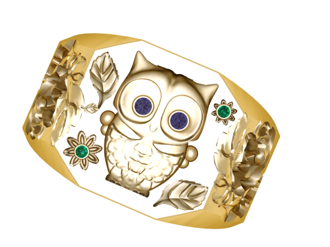 OWL BIRD DESIGN RING 3D PRINTABLE MODEL 3D प्रिंट मॉडल